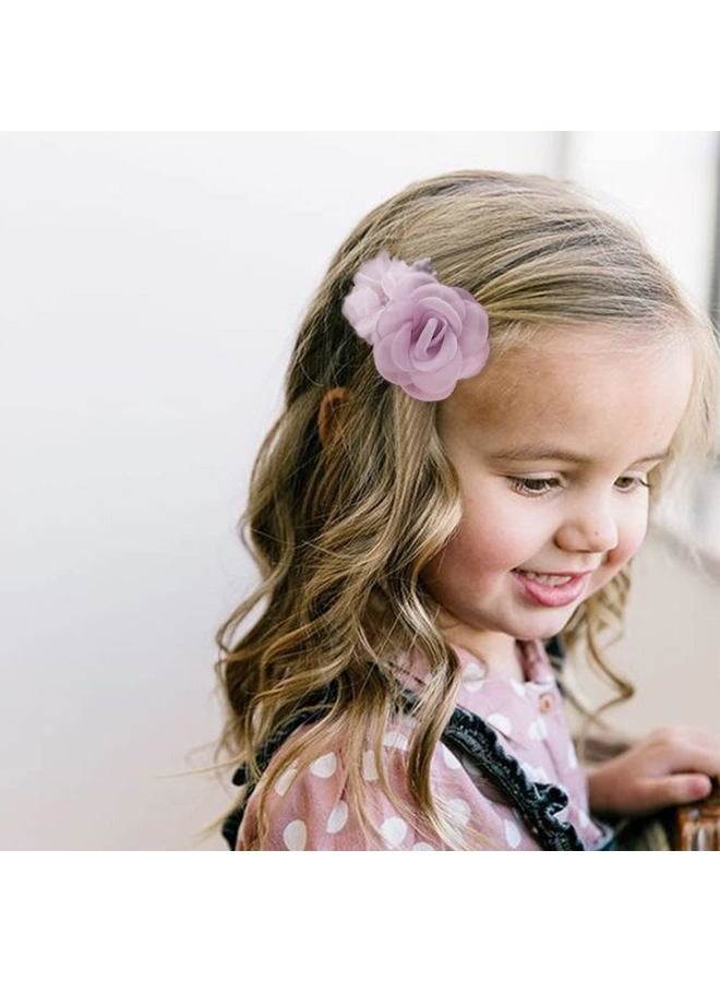 AJLTPA 6Pcs Flower Clips Set Hair Accessory for Girls, Floral Hair Bow for Baby Toddles Teen Girls Gifts (Flower Style-J) - Image 5
