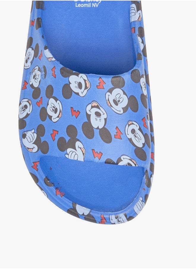 Disney Mickey Mouse Print Slip-On Slides  - Image 4