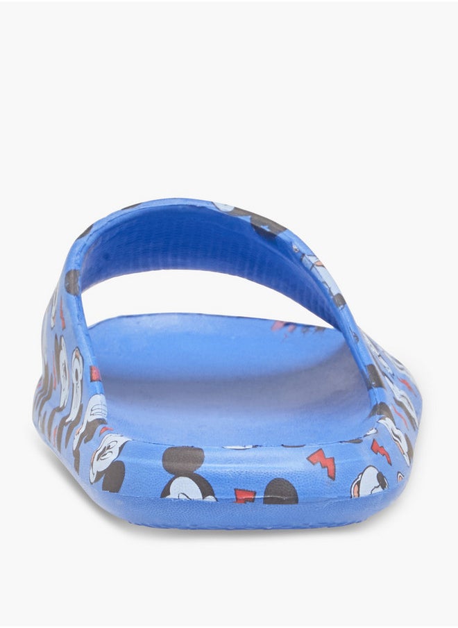 Disney Mickey Mouse Print Slip-On Slides  - Image 5