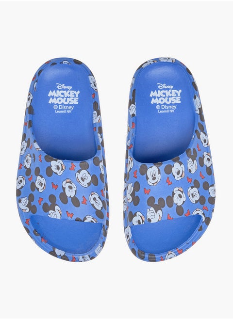 Boys Mickey Mouse Print Slip-On Slides