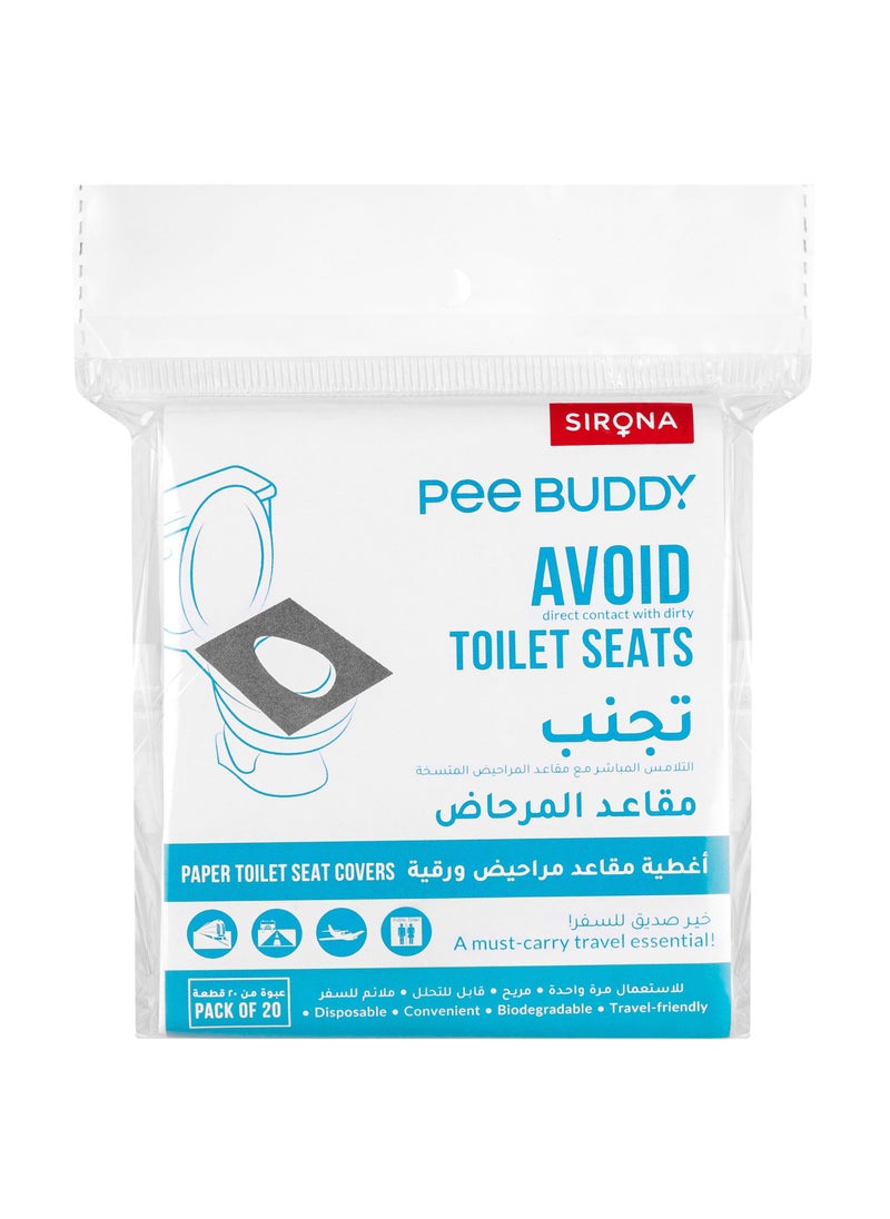 Peebuddy - PeeBuddy Disposable Paper Toilet Seat Covers | No Direct Contact with Unhygienic Seats| Easy To Dispose| Nature Friendly| Must Have For Women (20 Pcs (Pack of 1)) - Image 1