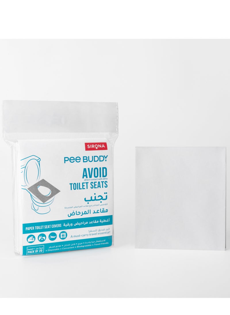Peebuddy - PeeBuddy Disposable Paper Toilet Seat Covers | No Direct Contact with Unhygienic Seats| Easy To Dispose| Nature Friendly| Must Have For Women (20 Pcs (Pack of 1)) - Image 1