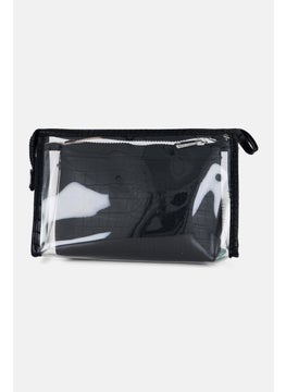 French Connection Women Croco 2 In 1 Cosmetic Pouch, Black  - Image 2