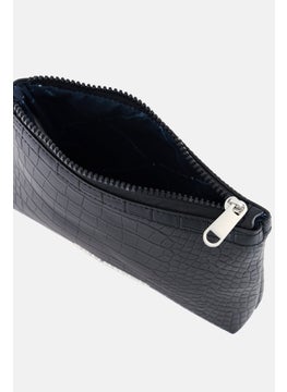 French Connection Women Croco 2 In 1 Cosmetic Pouch, Black  - Image 3