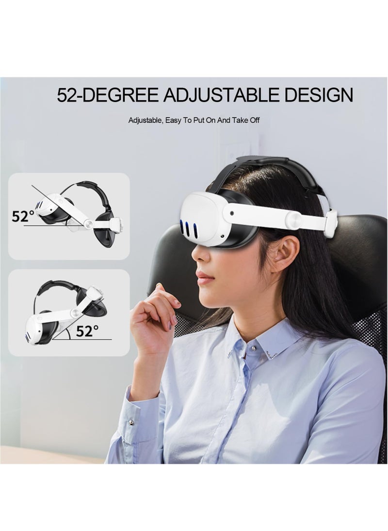 SYOSI - Head Strap for Oculus Quest 3,3-in-1 Adjustable Halo Headband,Replacement for Elite Strap,for Enhanced Support and Comfort in VR, Suitable for Children and Adults Compatible with Oculus/Meta Quest 3 - Image 1