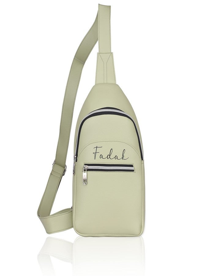 FADAK Sling Cross Body Bag for women & Men Chest Bag Outdoor Small Shoulder Side Bags with External Mobile Zipper Pocket upto 9‘’ iPad Port Water-resistant(POPAT GREEN) - Image 1