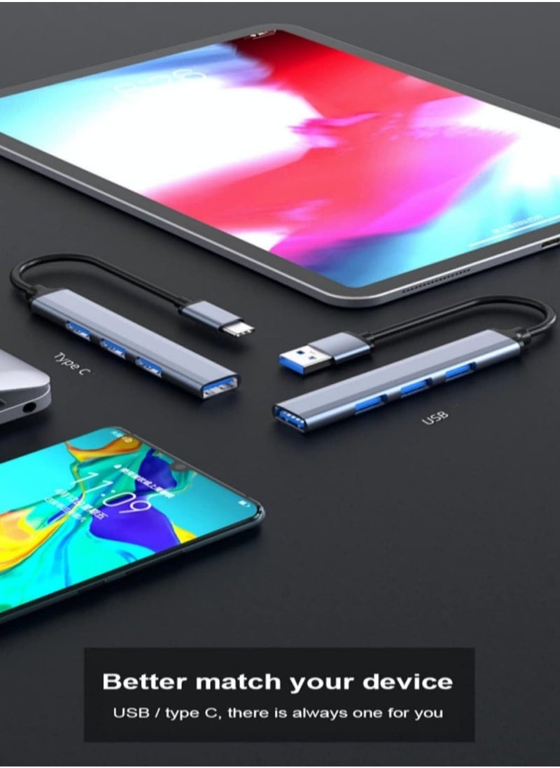 JAJEEK Ultra Slim USB 3.0 Hub with 4 Ports for Laptop, Notebook, PC, Mouse, Keyboard – High-Speed Data Transfer, Compact Design, Silver - Image 3