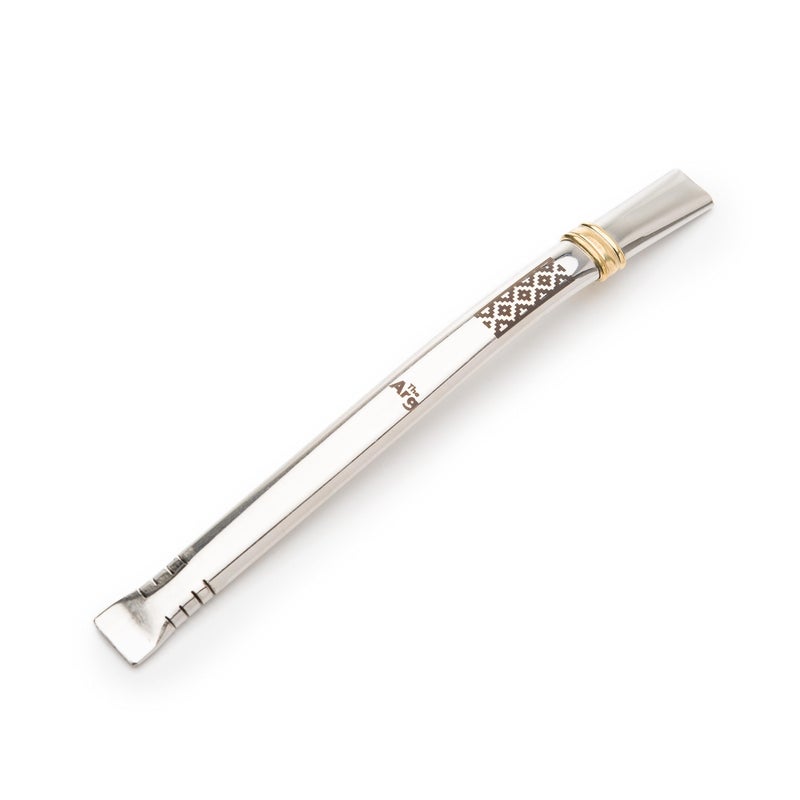 THEARG Stainless Steel Straw For Yerba Mate Alpaca Reusable, Handmade Artisan, For Hot or Cold Drinks, Ideal For Mate Gourd With Golden Detail, From Argentina - Image 5