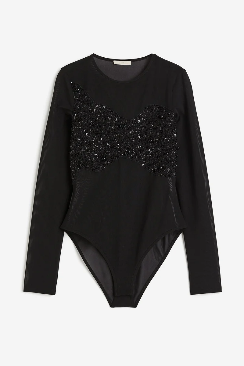 H&M Bead-detail mesh body