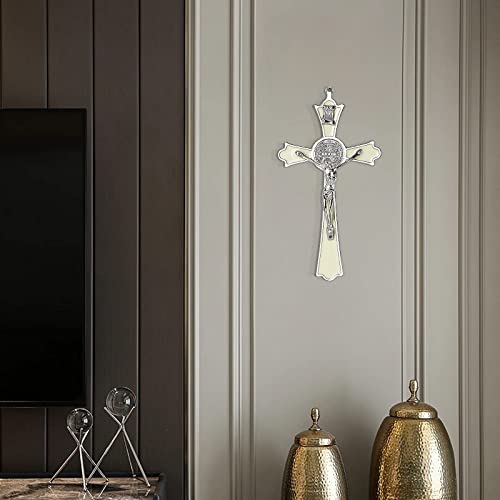 VINETEN Saint Benedict Enamel Crucifix - Crucifix Wall Cross Metal Wall Art-8 Inch Cross Give Blessing and The Spiritual Sacred:Faith Gift for your Acquaintances - Image 4