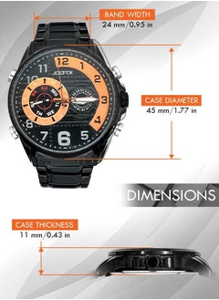 JoeFox Stainless Steel Wristwatch Quartz Movement 3 ATM Waterproof Multifunctional with Date Design Sporty Casual Business Dress Watch for Men  - Image 2