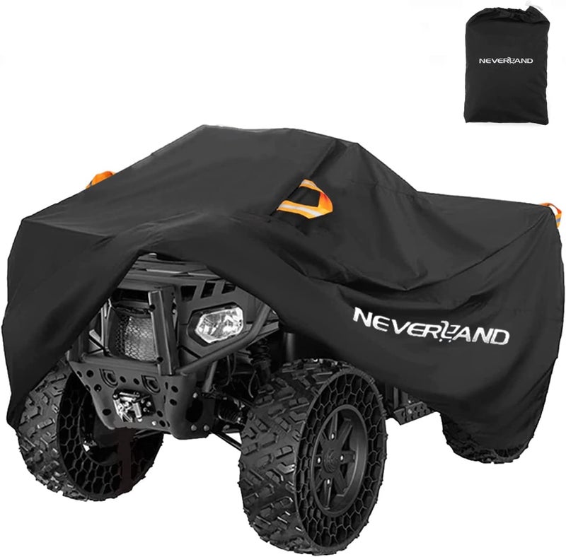 NEVERLAND ATV Cover - Waterproof Heavy Duty 4 Wheeler Quad Cover - All Season Weather Proof Outdoor UV Protection for Polaris Yamaha Suzuki Honda (Black XXXLarge) - Image 1