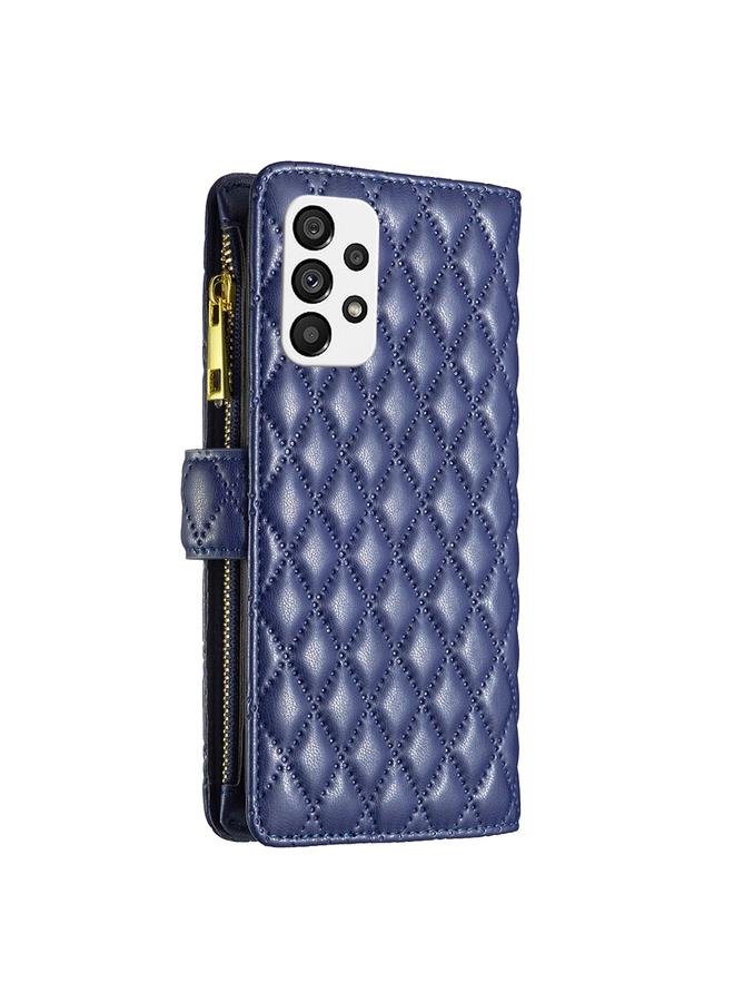 S-TOP Case For Samsung Galaxy A73 5G Diamond Lattice Zipper Wallet Leather Flip Phone Case - Image 3