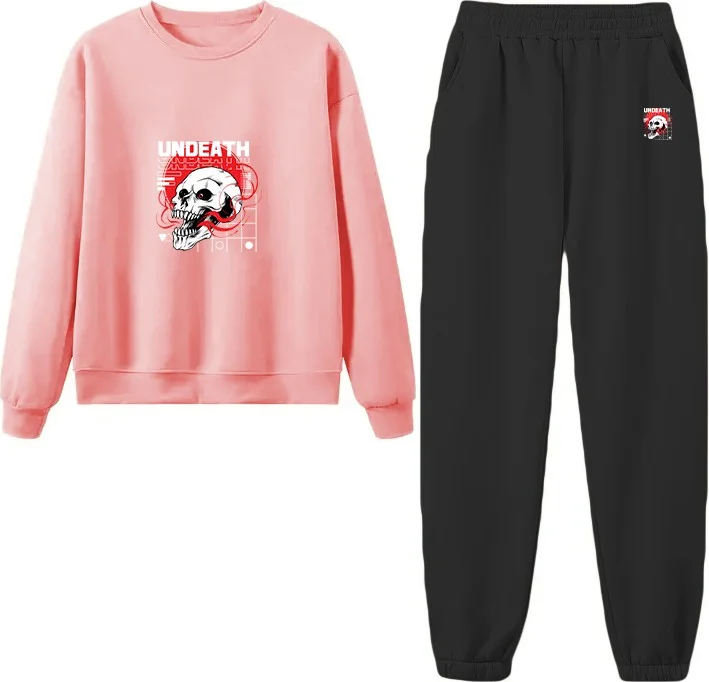 DogFish Tracksuit Oversize Unnamed Printed Tracksuit,lover,couple Combination Navy Blue