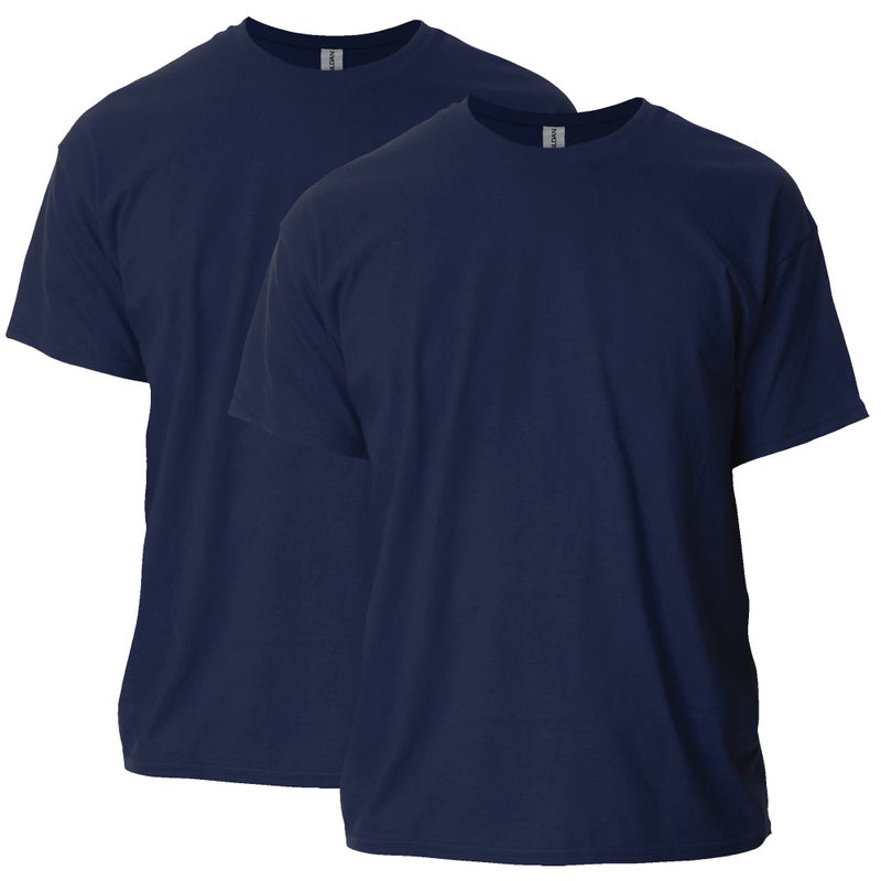 Gildan Unisex Adult Ultra Cotton T-shirt, Style G2000, Multipack, Navy (2-pack), Medium US - Image 1