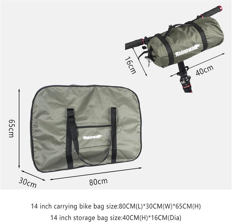CamGo 20 Inch Folding Bike Bag - Wear-resistant Bicycle Travel Case Outdoors Bike Transport Bag for Cars Train Air Travel (Army Green, 20 inch) - Image 2