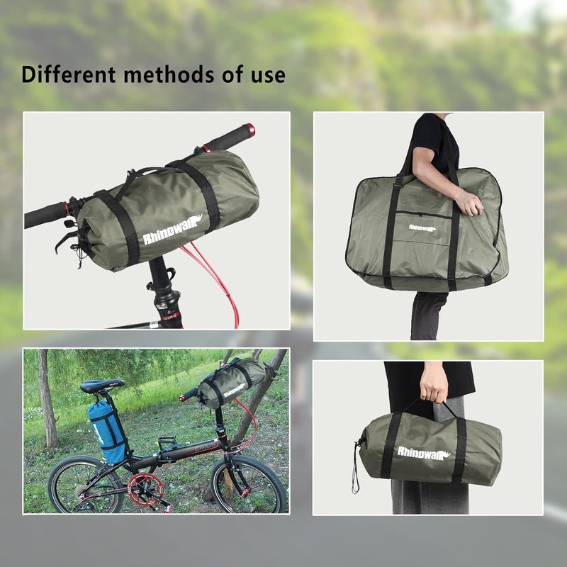 CamGo 20 Inch Folding Bike Bag - Wear-resistant Bicycle Travel Case Outdoors Bike Transport Bag for Cars Train Air Travel (Army Green, 20 inch) - Image 3