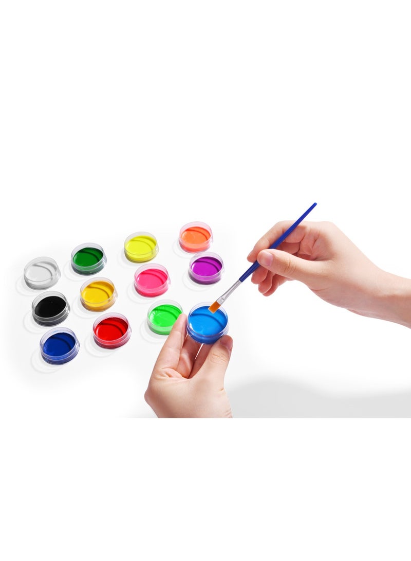 ميدو مجموعة ألوان وجه – 12 لون كلاسيكي مع الجليتر وفرشاة - Image 3