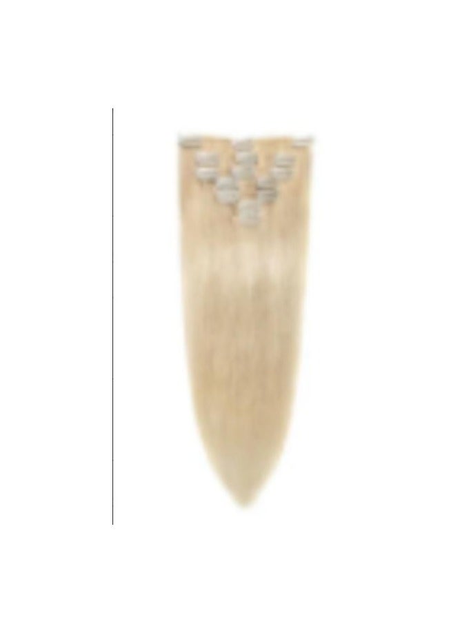 KUYING - 7-Piece Medium Straight Clip-in Human Hair Extension - Image 1