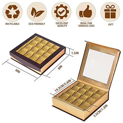 Bumlon Empty Chocolate Boxes, Reusable Packaging with Window,Dividers and Magnetic Closure for DIY Treats and Gifts, Candy, Present Cards(16 Grids - 2 Pack) - Image 3