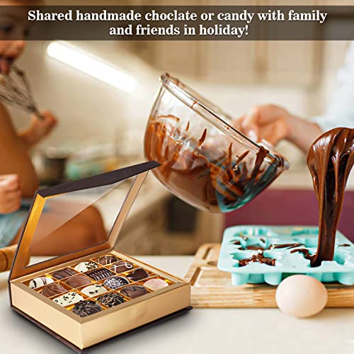 Bumlon Empty Chocolate Boxes, Reusable Packaging with Window,Dividers and Magnetic Closure for DIY Treats and Gifts, Candy, Present Cards(16 Grids - 2 Pack) - Image 4