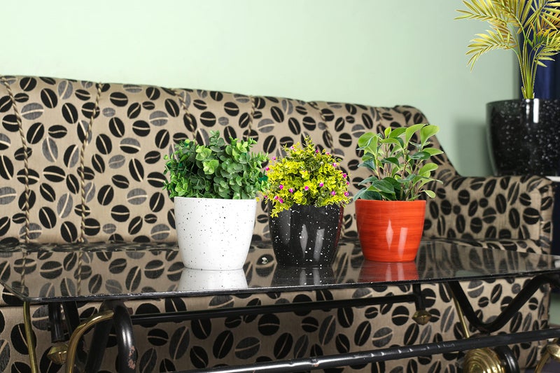 Halsey® Flower Pots for Indoor/Outdoor/Living Room/Bedroom Balcony (Pack of 4) Modern Design Durable Plastic Plant Pot for Gardening (Brown, X-Small 5 INCH) - Image 2