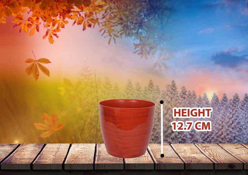 Halsey® Flower Pots for Indoor/Outdoor/Living Room/Bedroom Balcony (Pack of 4) Modern Design Durable Plastic Plant Pot for Gardening (Brown, X-Small 5 INCH) - Image 3