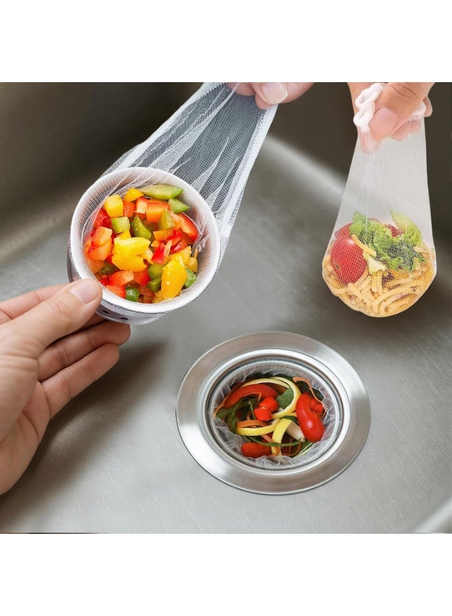 Hugifts 100 PCS Kitchen Sink Strainer Mesh Bag, Disposable Mesh Sink Strainer Bags, Fit All Drain Sinks for Kitchen, Bath, Tub, Keep Your Sewer Lines and Garbage Disposal Safe (100 Filters Bags) - Image 1