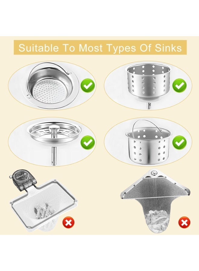 Hugifts 100 PCS Kitchen Sink Strainer Mesh Bag, Disposable Mesh Sink Strainer Bags, Fit All Drain Sinks for Kitchen, Bath, Tub, Keep Your Sewer Lines and Garbage Disposal Safe (100 Filters Bags) - Image 5