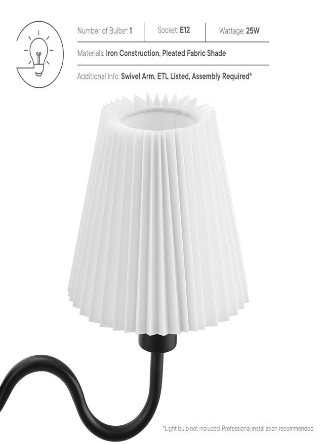 Modway Wave Squiggle Arm Wall Sconce in Black - Image 3