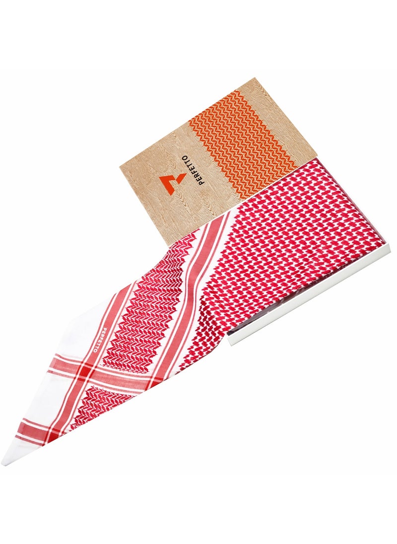 GALADUNE Classic Casual  Men's Red shemagh, Premium Cotton Blend Material A36  - Image 2