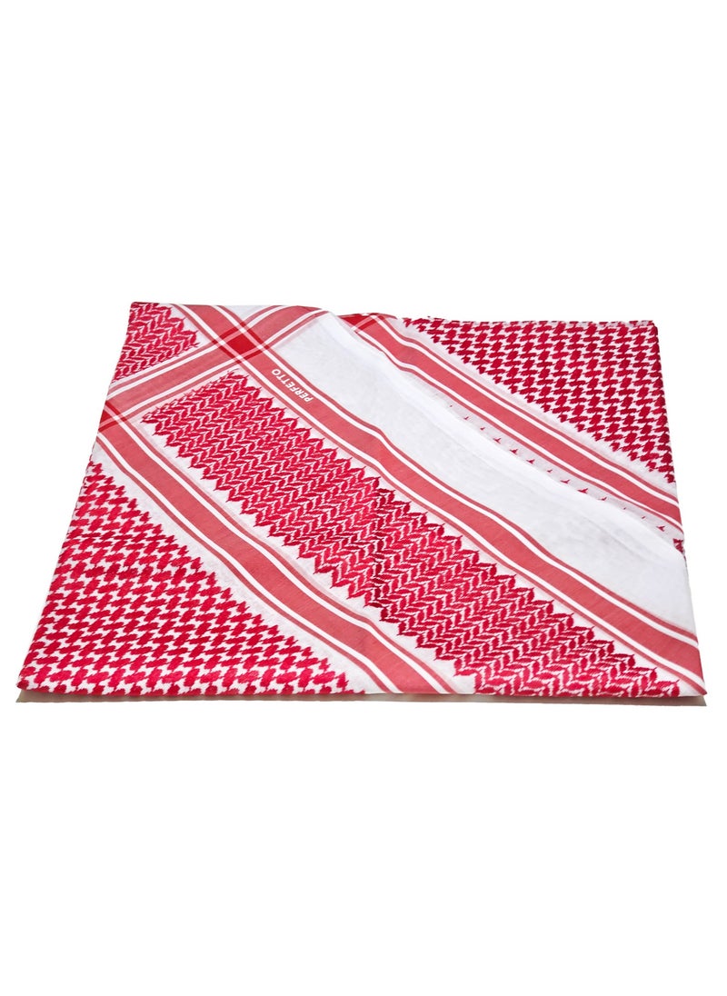 GALADUNE Classic Casual  Men's Red shemagh, Premium Cotton Blend Material A36  - Image 4