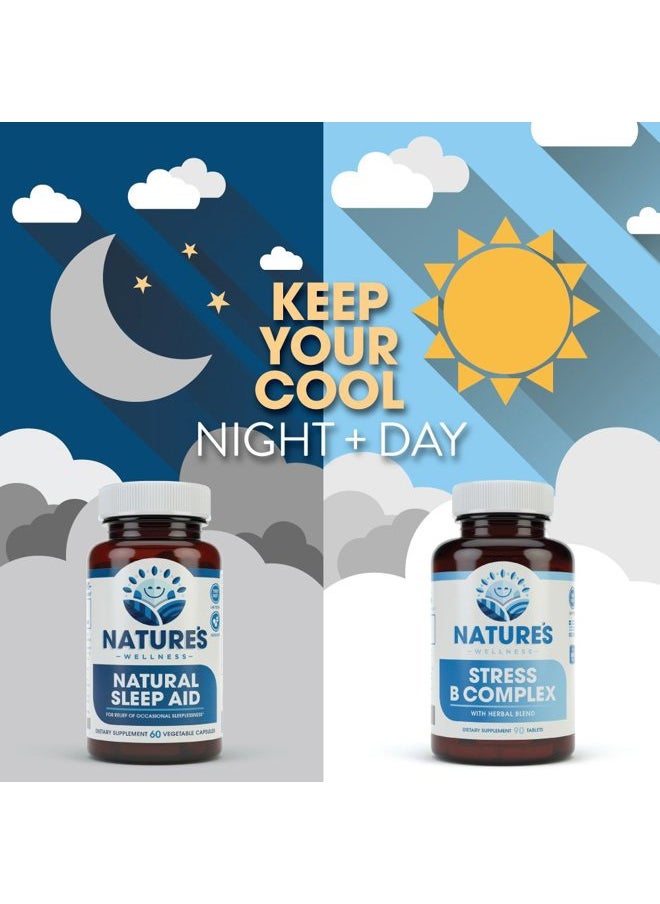 Natures Wellness Vitamin B Complex Stress Relief | All Natural Mood Enhancer and Stress Support Supplement | Stress B Complex with Herbal Extract Blend Plus Vitamin C, PABA, and Choline  - Image 4