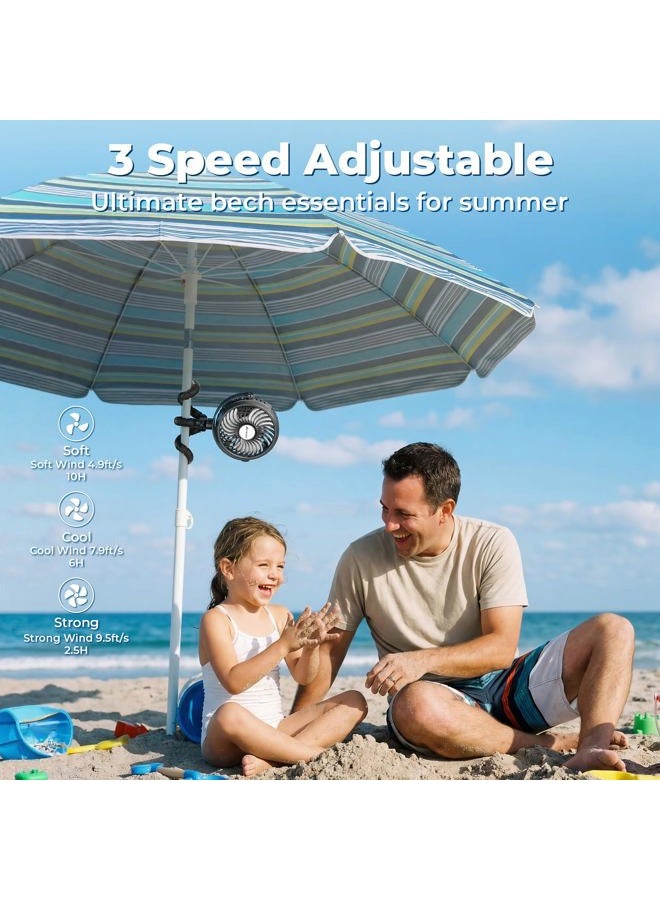 AMACOOL Battery Operated Stroller Fan, Baby Travel Essentials for Beach Disney, Newborn Boy & Girl Showers Gifts Registry Search, Rechargeable Clip On Fan for Car Seat Wagon Crib Bike Treadmill - Image 3