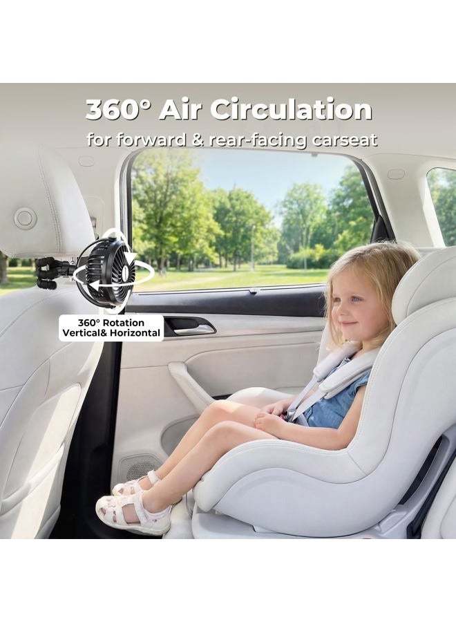 AMACOOL Battery Operated Stroller Fan, Baby Travel Essentials for Beach Disney, Newborn Boy & Girl Showers Gifts Registry Search, Rechargeable Clip On Fan for Car Seat Wagon Crib Bike Treadmill - Image 5