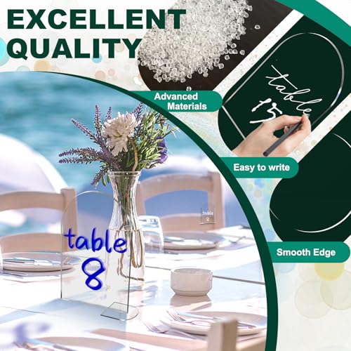 Realand 20 Pack Clear Arch Acrylic Sign with Stand, Blank Acrylic Table Numbers DIY Arched Signage Holder for Wedding Signs Reception Event Party Restaurant Decor - Image 5
