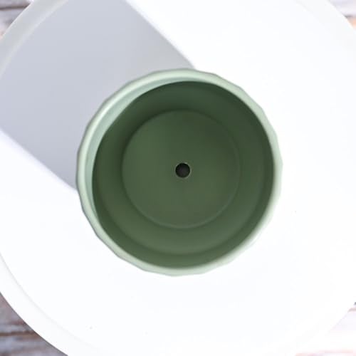 UGAOO Frosted Ceramic Pot for Indoor Plants (5 Inch, Mint) - Image 4