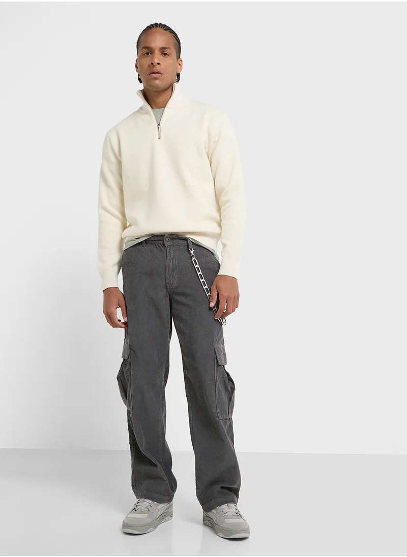 جاك اند جونز Half Zip Knitted Sweatshirt