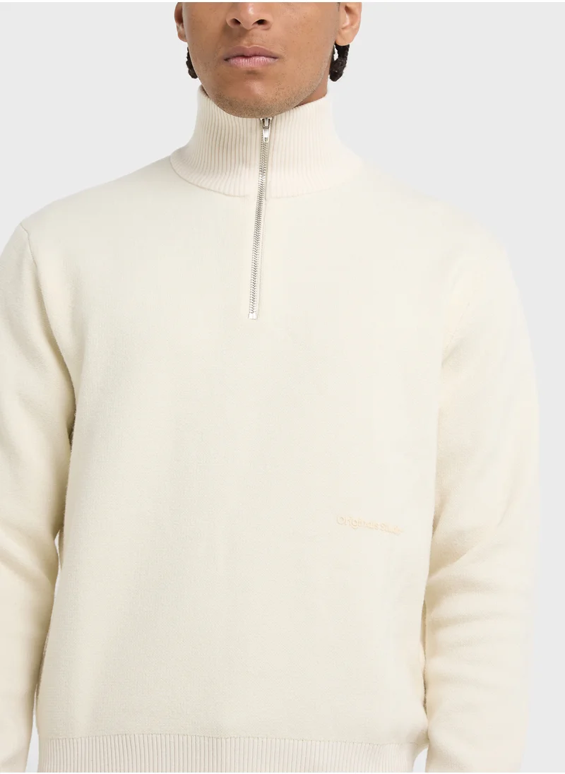 جاك اند جونز Half Zip Knitted Sweatshirt