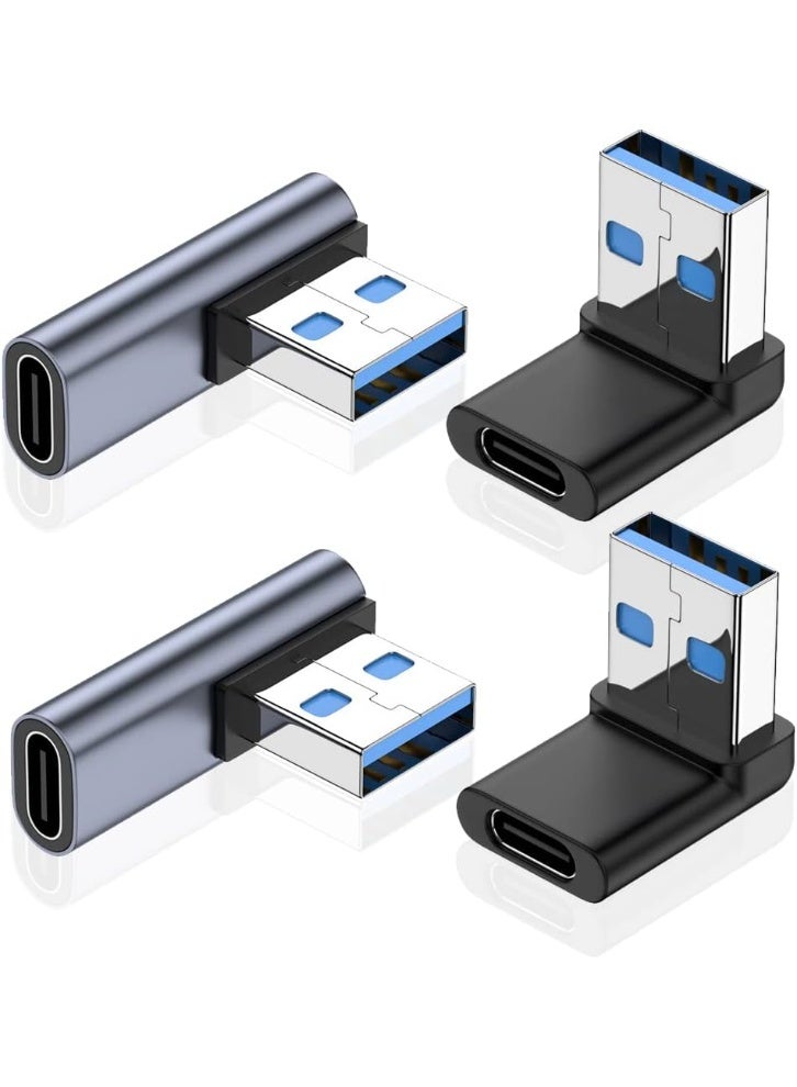 موصل USB منزلي بزاوية 90 درجة، موصل USB 3.0 لتحويل بيانات 10 جيجابايت/ثانية، متوافق مع اللابتوبات/الهواتف/الأجهزة اللوحية/الكمبيوتر - Image 1