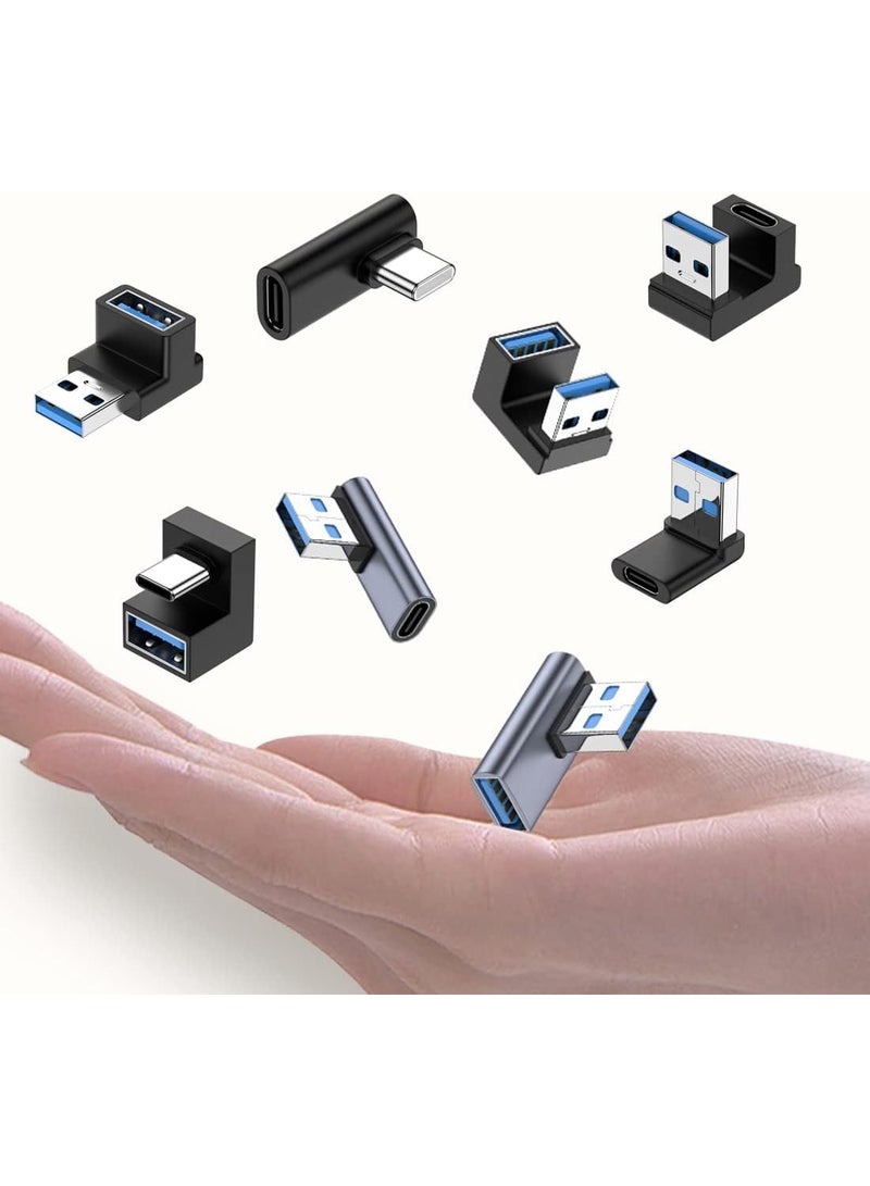 موصل USB منزلي بزاوية 90 درجة، موصل USB 3.0 لتحويل بيانات 10 جيجابايت/ثانية، متوافق مع اللابتوبات/الهواتف/الأجهزة اللوحية/الكمبيوتر - Image 2