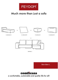 COMFICASA FEYDOM BonBon L: Convertible Sofa Bed - Mollia Honey  - Image 3