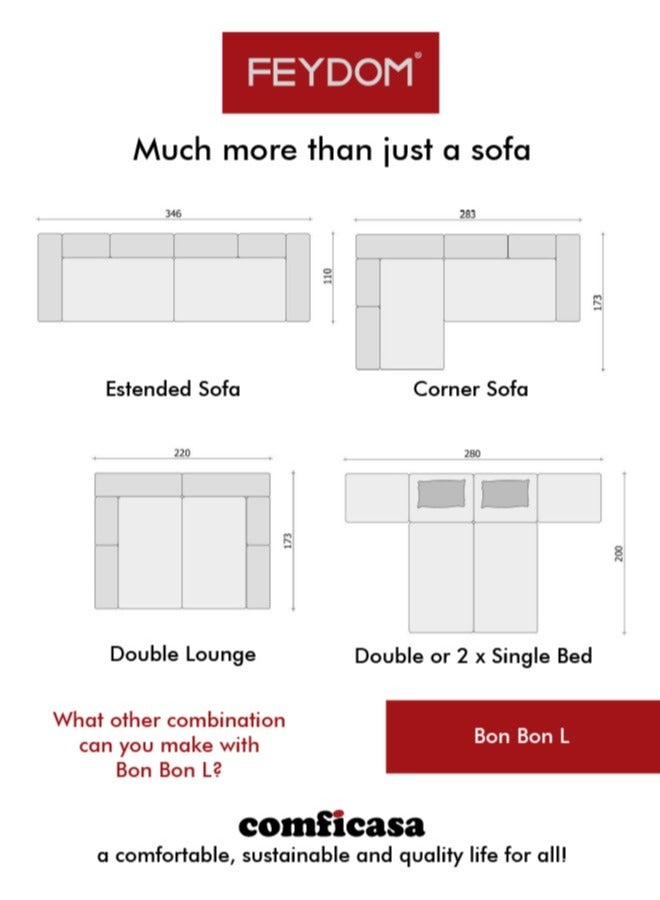 COMFICASA FEYDOM BonBon L: Convertible Sofa Bed - Mollia Honey - Image 4