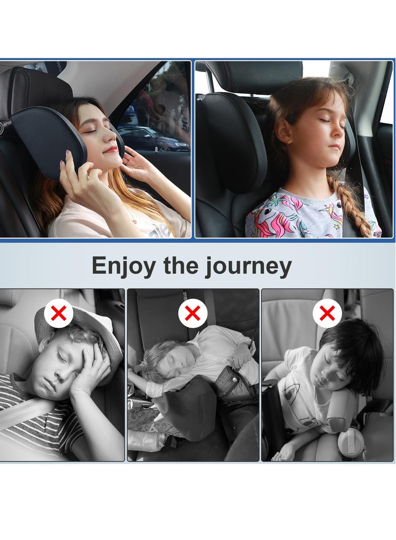 Hihonor Car Seat Headrest Pillow,Hard PVC Sleeping Neck Pillow,Auto Adjustable Angle Shockproof Car Sleeping Cushion and Neck Pillow,for Kids Adults - Image 3