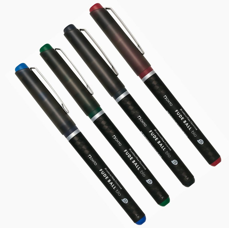 OHTO Fude Ball Pen 1.5mm Black Blue Pack of 2 Premium Japanese Rollerball Pen for Bold Writing,Journaling, Sketching, Signatures, Decorative Lettering, Smooth Ink Flow, Smudge-Resistant, Made in Japan - Image 1