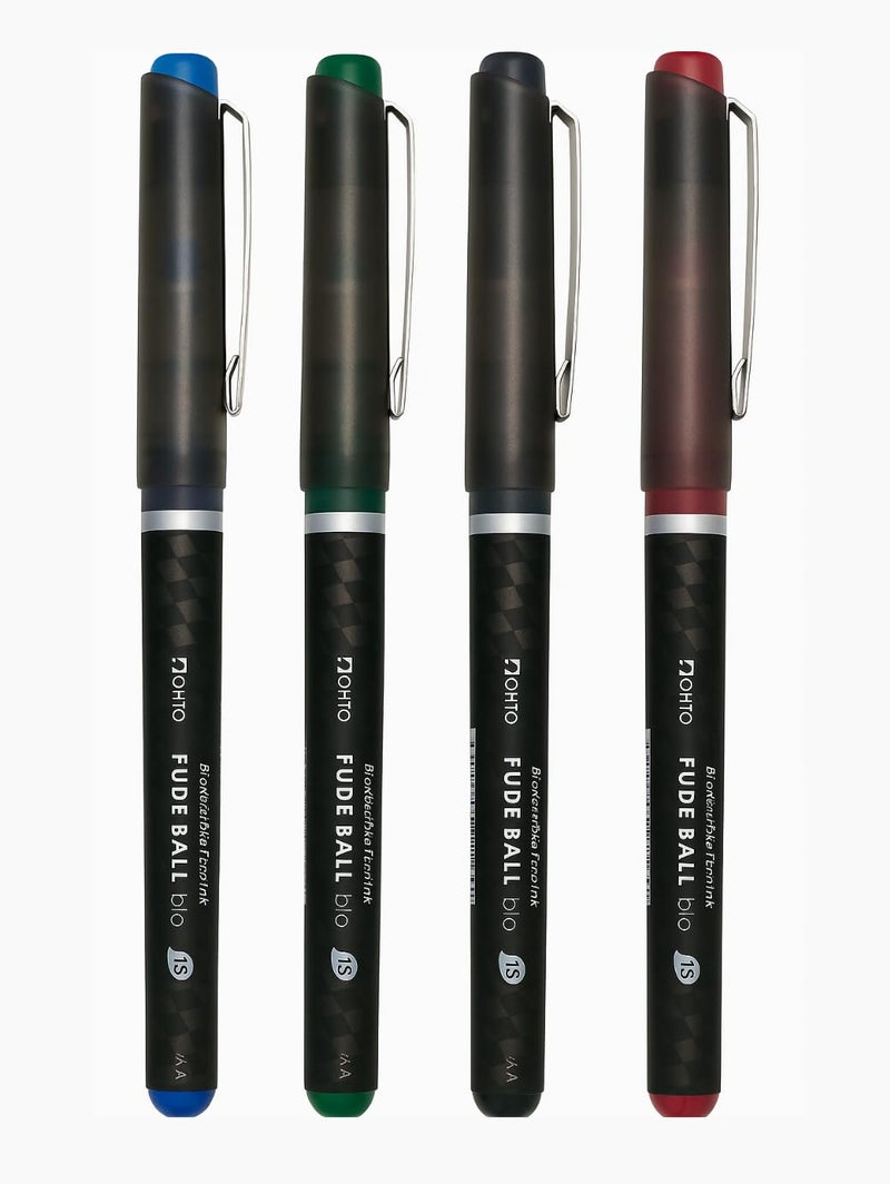 OHTO Fude Ball Pen 1.5mm Black Blue Pack of 2 Premium Japanese Rollerball Pen for Bold Writing,Journaling, Sketching, Signatures, Decorative Lettering, Smooth Ink Flow, Smudge-Resistant, Made in Japan - Image 3