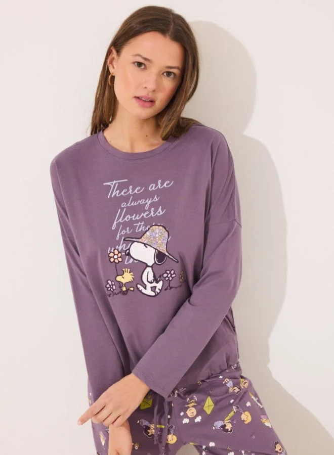 women'secret Long pyjamas 100% cotton print Snoopy