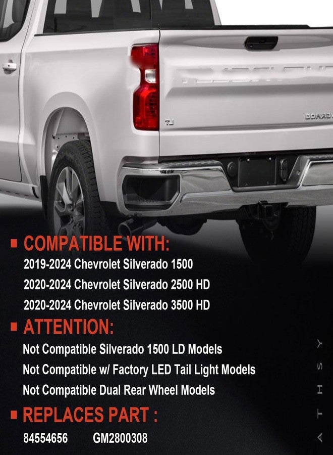 Lathsy Halogen Tail Light Compatible With 2019-2024 Chevy Silverado 1500 2500HD 3500HD Left Driver Side Replace Part Number 84554656 (Halogen Type) - Image 2
