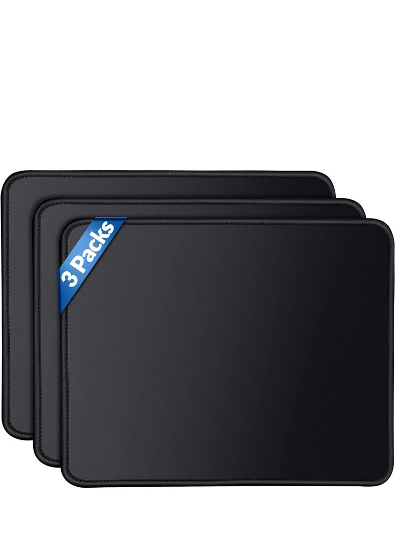3 Packs Mouse Pad with Stitched Edge, Ultra-Smooth Surface Mouse Pads with Anti-Slip Rubber Base, Washable, Waterproof & Soft Mouse Pads for Computers, Laptop, PC, Office & Home  - Image 1