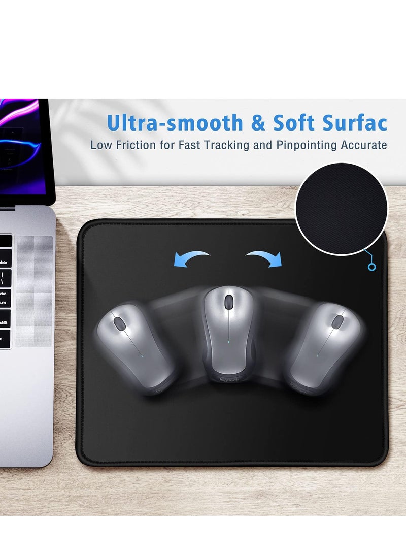 3 Packs Mouse Pad with Stitched Edge, Ultra-Smooth Surface Mouse Pads with Anti-Slip Rubber Base, Washable, Waterproof & Soft Mouse Pads for Computers, Laptop, PC, Office & Home  - Image 3